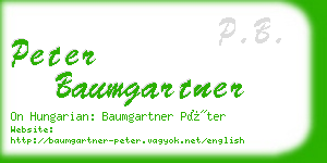 peter baumgartner business card